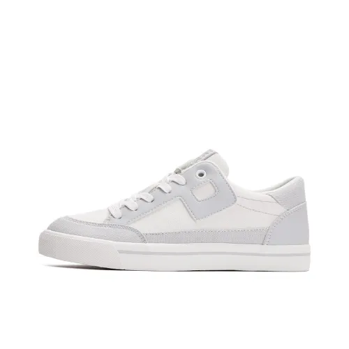 PONY Anti-Slip And Wear-Resistant Lightweight Low-Top Skateboard Shoes Unisex White Gray