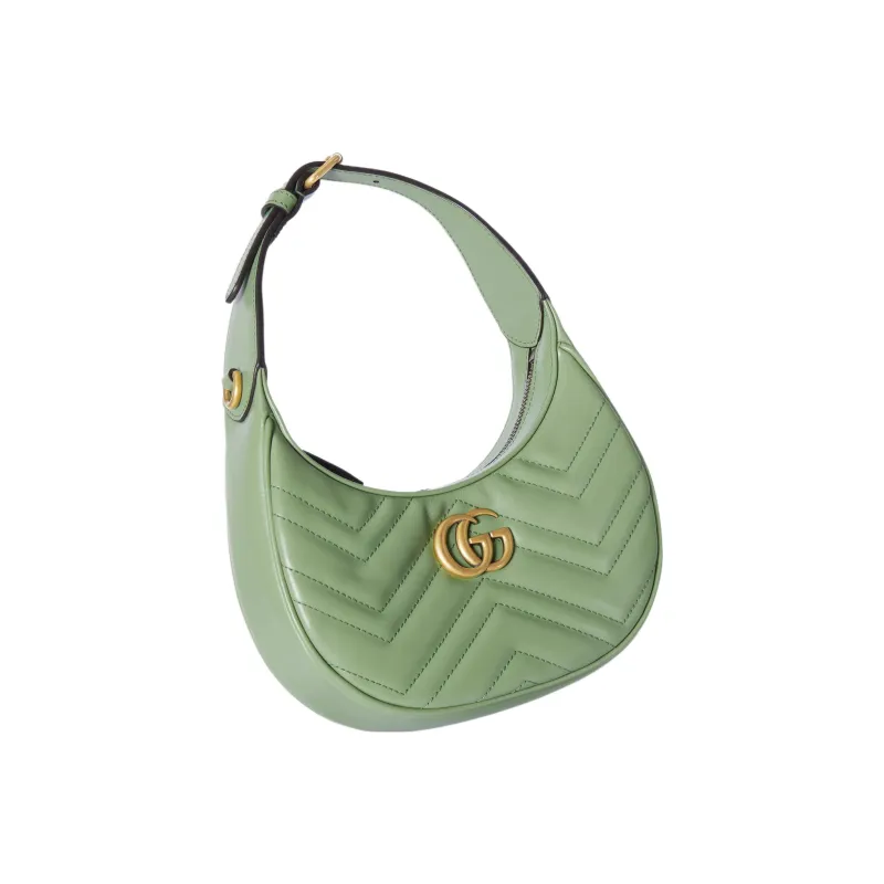 GUCCI GG Marmont Leather Handbag Shoulder Bag Women's Gray Green-2