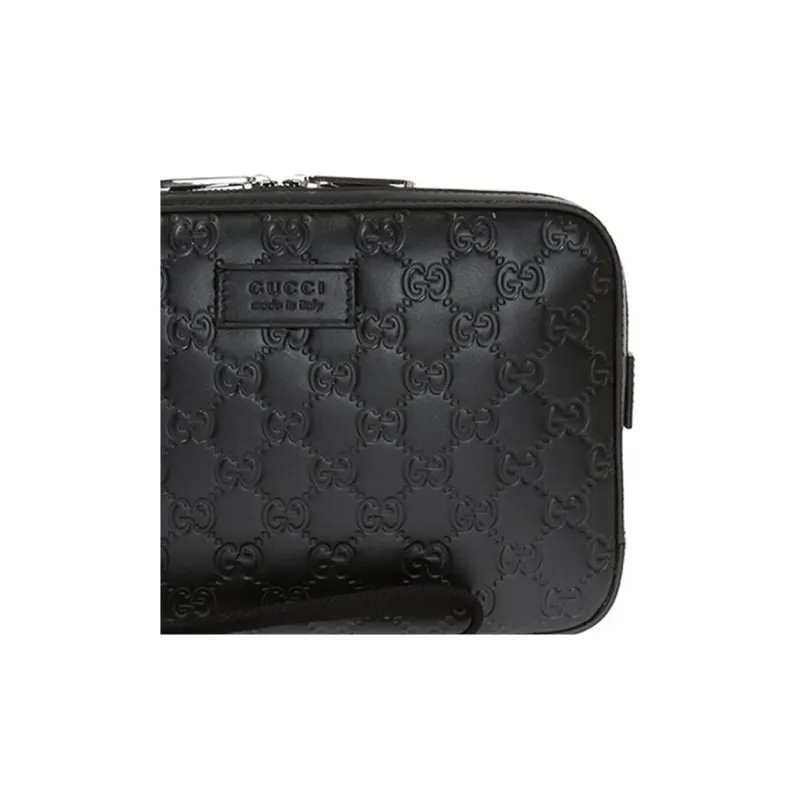 GUCCI Cow Leather Wallet Coin Purse Clutch Men's Black-6