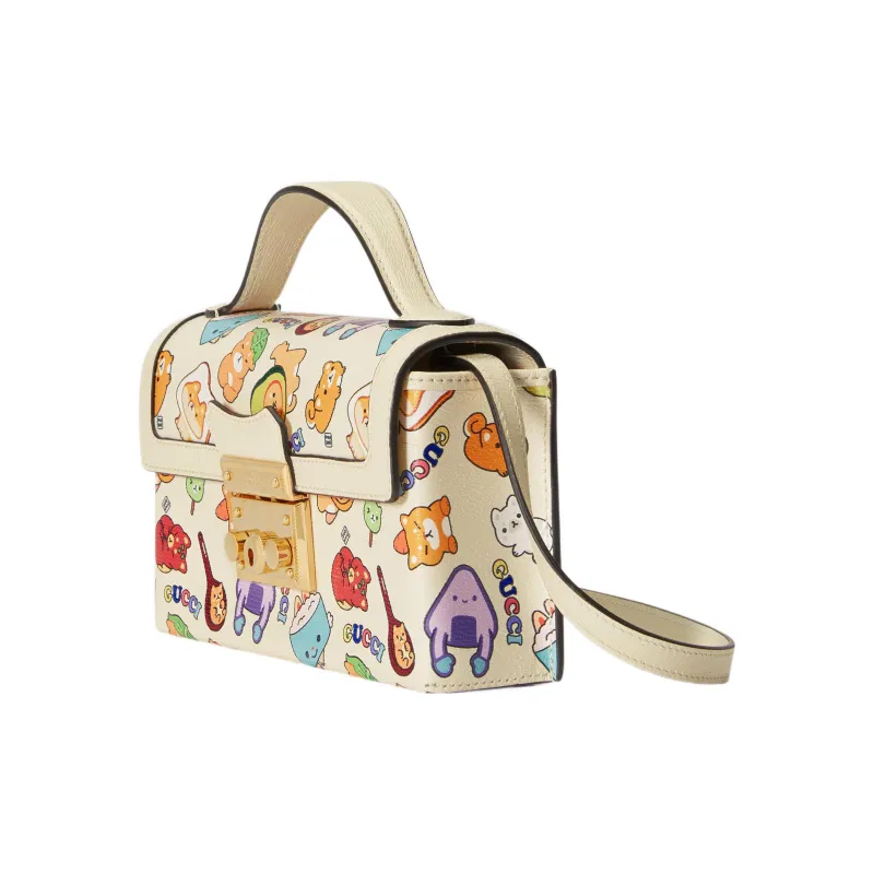 GUCCI Padlock Leather Portable Crossbody Bag Shoulder Bag Mini Women's White-1