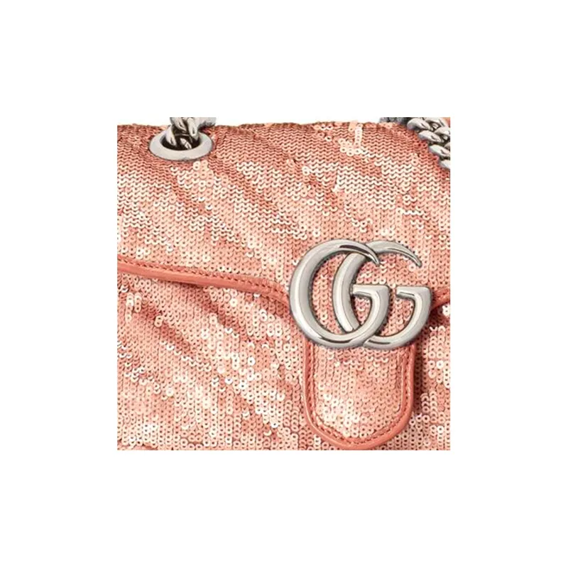 GUCCI Marmont Silk Crossbody Bags Shoulder Bags Women's Light Pink-7
