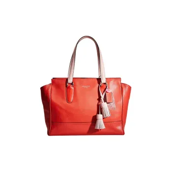 COACH Legacy Glove Tanning Tote Bag, Shopping Bag, Handbag, Shoulder Bag Large Size Women's Orange