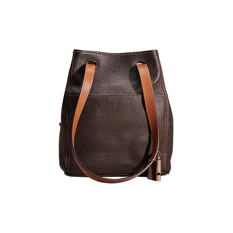 COACH Glove Tanning Bucket Bag, Handbag, Shoulder Bag, Crossbody Bag Women's Brown-0