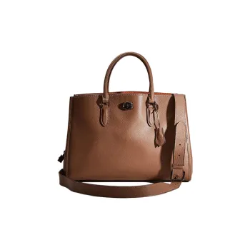 COACH Brooke Pebbled Leather Tote Bag Shopping Bag Shoulder Bag Handbag Large Size Women's Brown