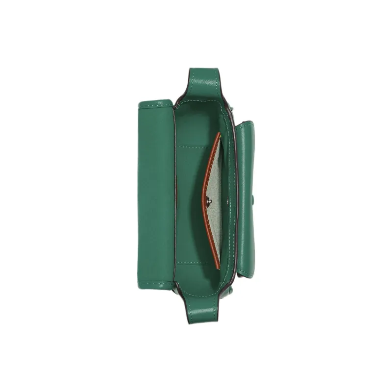 COACH Tabby Glove Tanning Shoulder Bag, Crossbody Bag Trumpets Women's Green-2