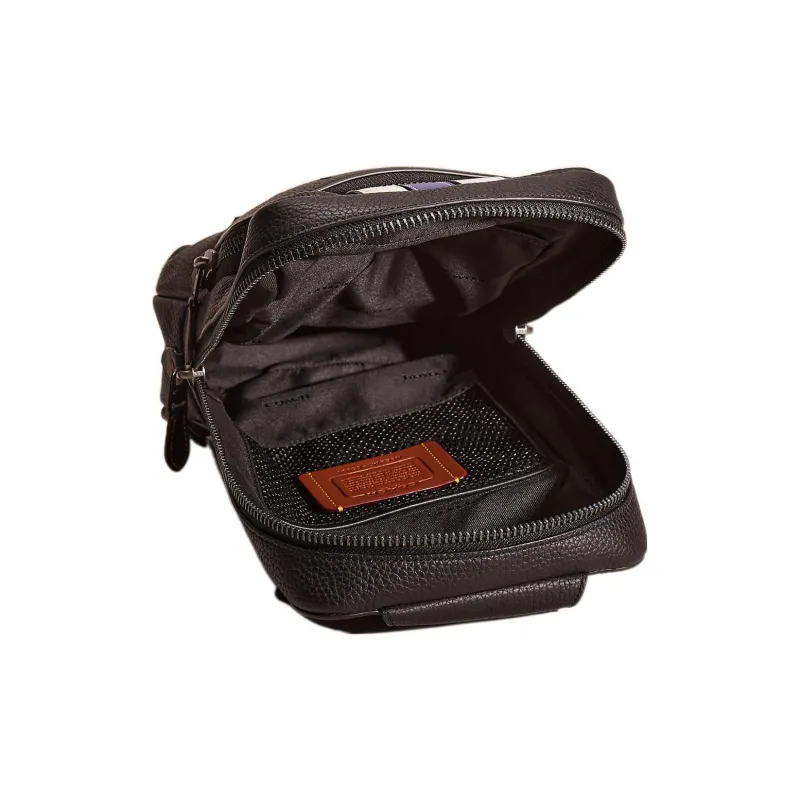 COACH Gotham Pebbled Leather Fanny Pack Sling Bags Small Size Men's Black-2
