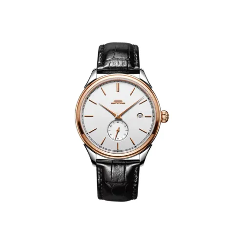 Beijing Beihai Mechanical Movement Genuine Leather Strap Chinese Watches Men's Watches White Dial