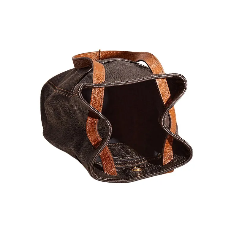 COACH Glove Tanning Bucket Bag, Handbag, Shoulder Bag, Crossbody Bag Women's Brown-2
