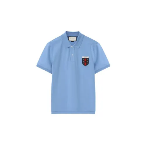 GUCCI Polo Shirts Men Light Blue