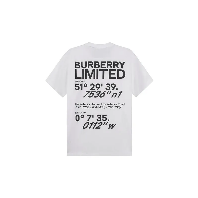 Burberry Women'ss Horseferry Print Cotton Oversized T Shirt White/Black-1