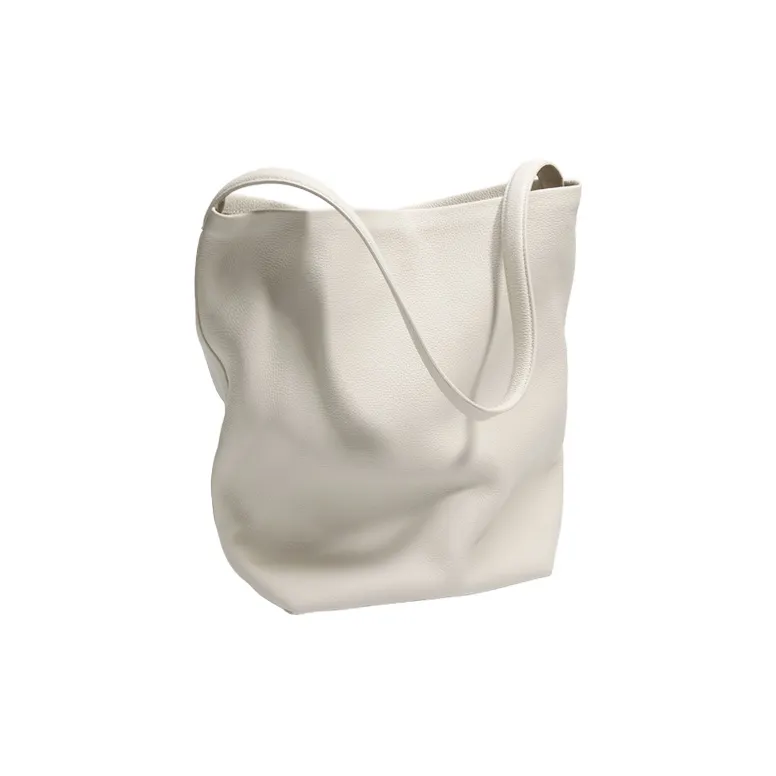 YOCAMU Genuine Leather Tote Bag Shopping Bag Bucket Bag Shoulder Bag Large Size Women's Black Khaki White-20