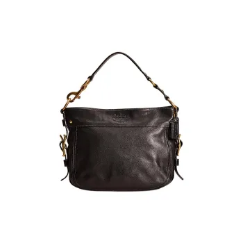 COACH Zoe Leather Handbag Shoulder Bag Women's Black