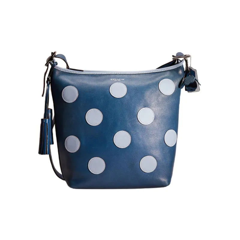 COACH Legacy Leather Travel Bag Shoulder Bag Crossbody Bag Medium Size Women's Blue-0