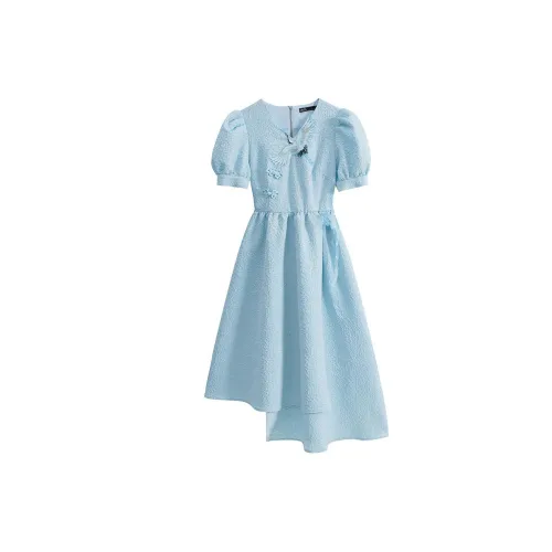 JK&JS Short-Sleeved Dresses Women's Blue