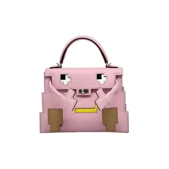 HERMES Kelly Doll Epsom Calfskin Millennium Doll Handbag Crossbody Bag Women's Mallow Purple/Milk Tea/Lemon/Cream White