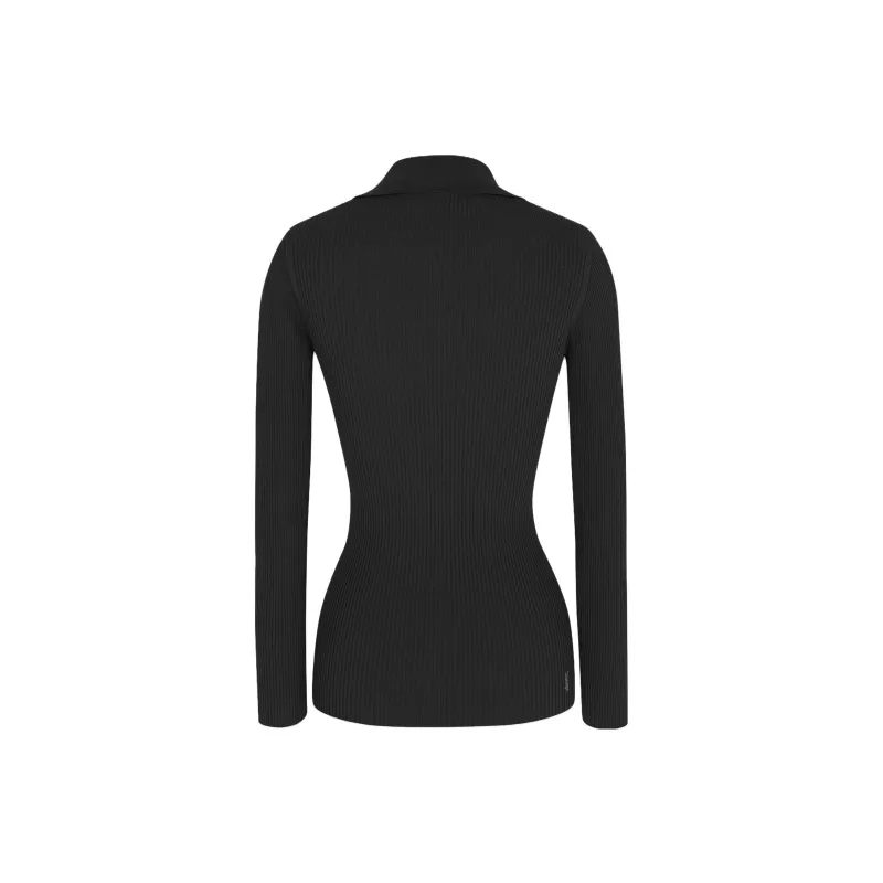 SAINT LAURENT Collared V Neck Ribbed Jumper-1