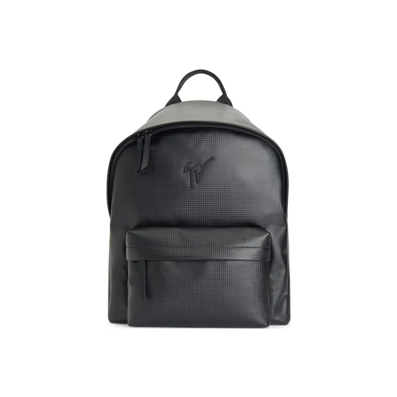 Giuseppe Zanotti/GZ Leather Backpack Men's Imitation Carbon Fiber Black-0
