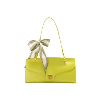 GXFMOD Cow Leather Portable Crossbody Bag, Shoulder Bag Large Size Women's Green