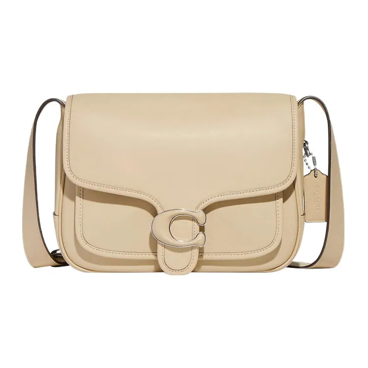 COACH Tabby Cow Leather Shoulder Bag, Crossbody Bag Medium Size Women's Beige-0
