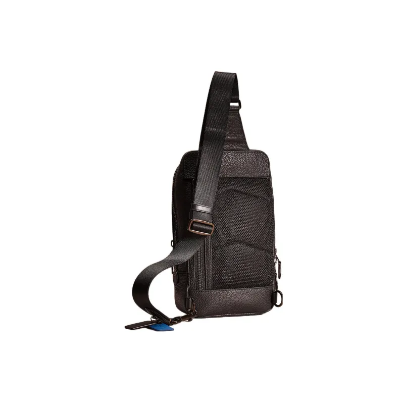 COACH Gotham Pebbled Leather Fanny Pack Sling Bags Small Size Men's Black-1