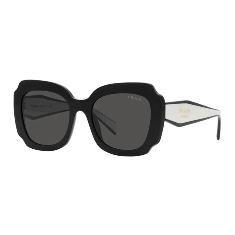 PRADA Plate Frame Irregular Shape Sunglasses Women's Black-0