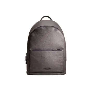 COACH Metropolitan Pebbled Leather Backpack Large Size Women's Graphite Gray