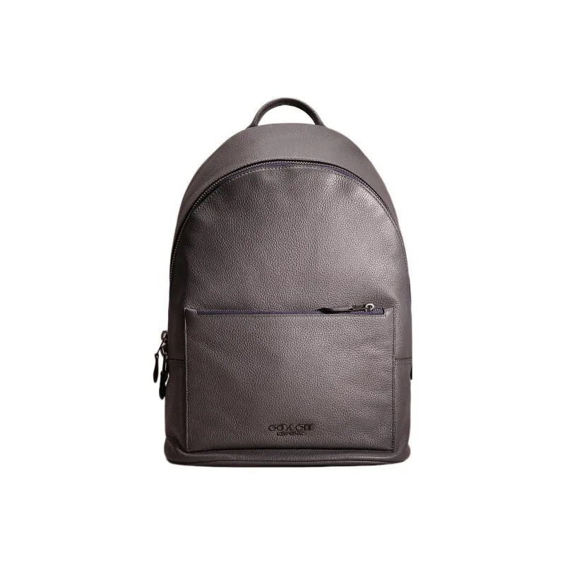 COACH Metropolitan Pebbled Leather Backpack Large Size Women's Graphite Gray-0