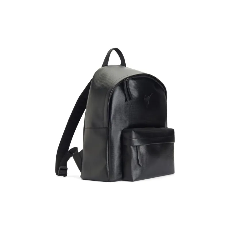 Giuseppe Zanotti/GZ Leather Backpack Men's Imitation Carbon Fiber Black-1