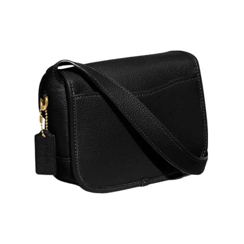 COACH Tabby Pebbled Leather With Refined Calfskin Shoulder Bag Crossbody Bag Small Size Women's Black-1
