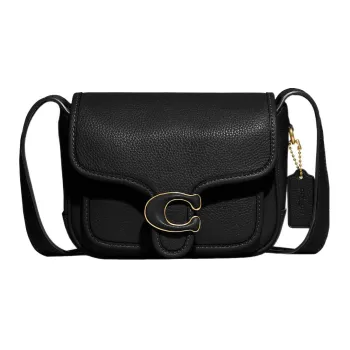 COACH Tabby Pebbled Leather With Refined Calfskin Shoulder Bag Crossbody Bag Small Size Women's Black