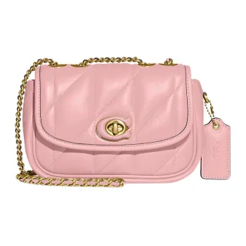 COACH Pillow Nappa Leather Shoulder Bag Crossbody Bag Medium Size Women's Pink