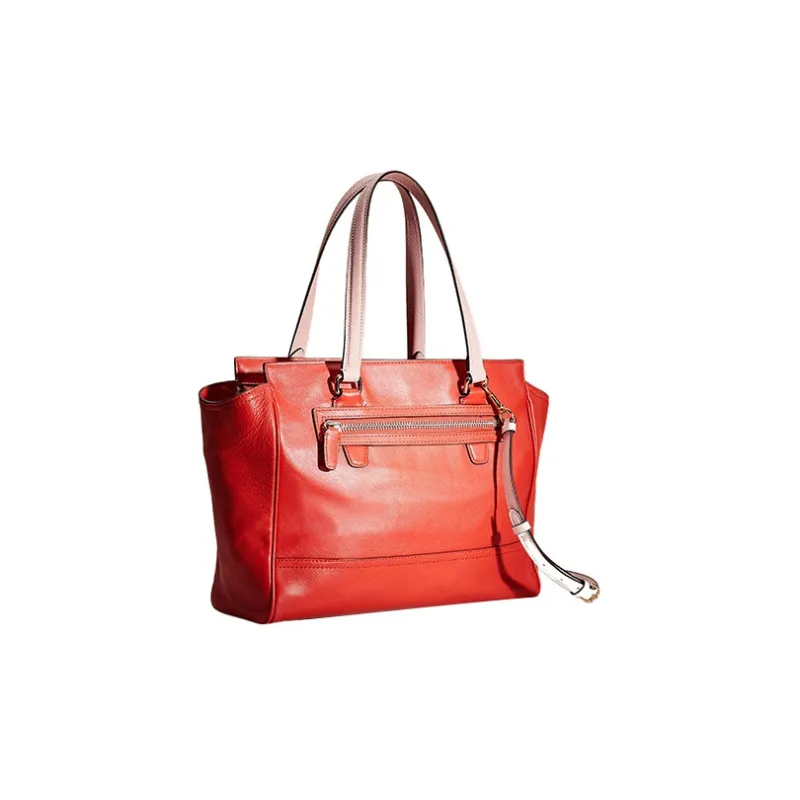 COACH Legacy Glove Tanning Tote Bag, Shopping Bag, Handbag, Shoulder Bag Large Size Women's Orange-1