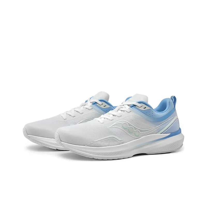 Saucony Humming 3 Cushioning Anti Slip And Wear Resistant Low Top Running Shoes Unisex White Blue-1