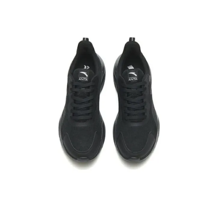 Anta Anti Slip Wear Resistant Low Top Running Shoes Men's Black-3