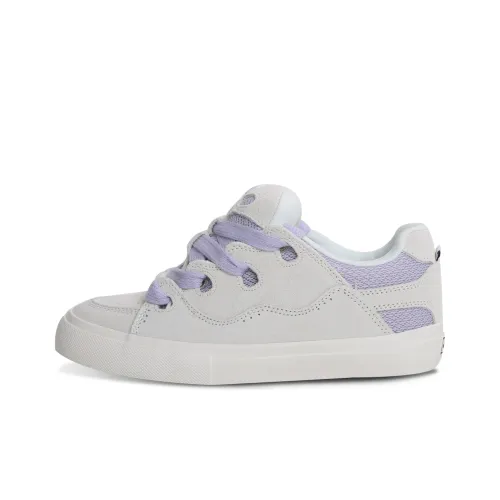 Ollieskate Skateboard Shoes Unisex Low-Top White/Purple