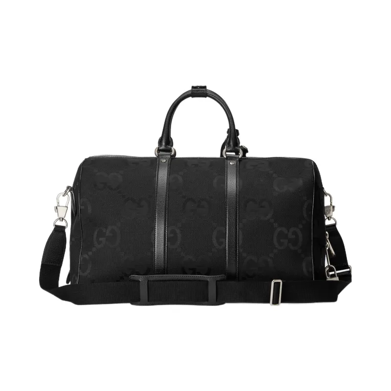 GUCCI Canvas One Shoulder Crossbody Portable Canvas Bag, Travel Bag Trumpets Men's Black-3