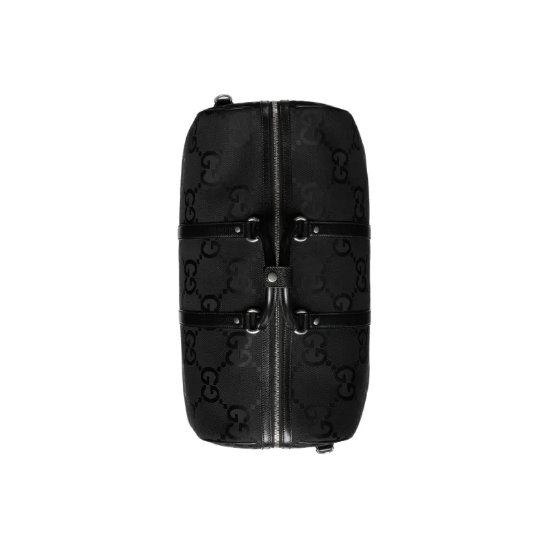 GUCCI Canvas Bag One Shoulder Crossbody Portable Travel Bag Large Size Men's Black-4