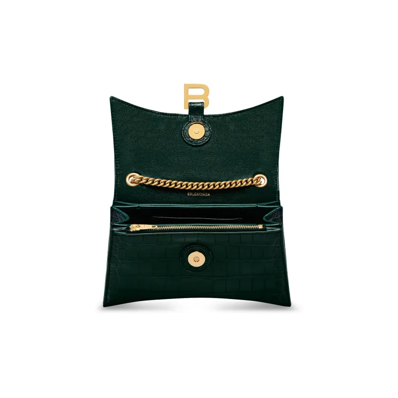 Balenciaga CRUSH Cow Leather Crossbody Bag, Shoulder Bag Mini Women's Green-4