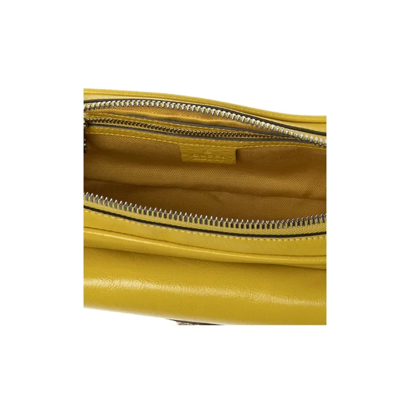 GUCCI Leather Sling Bag Fanny Pack Regular Unisex Yellow-3