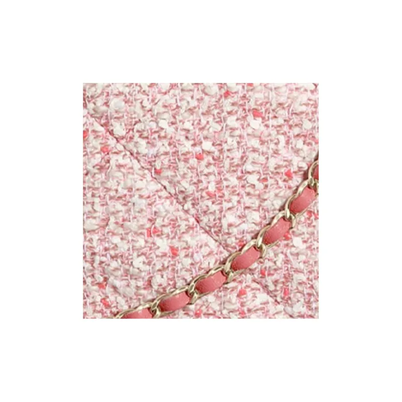 CHANEL Tweed And Gold Metal Shoulder Bag Women's Light Pink-4
