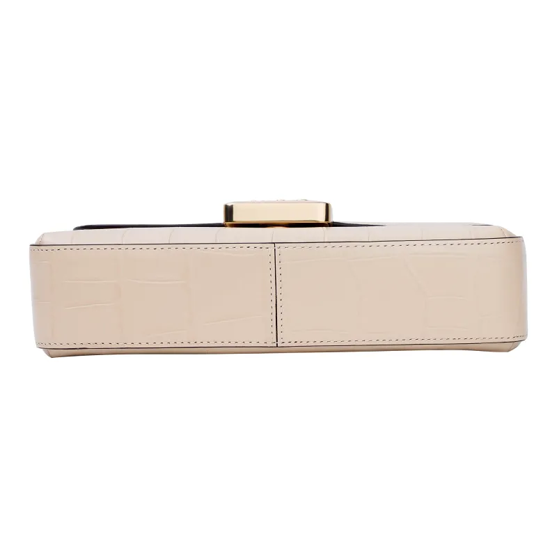 COACH Grace Crocodile Embossed Leather Handbag Shoulder Bag Crossbody Bag Mini Women's Ivory White-2