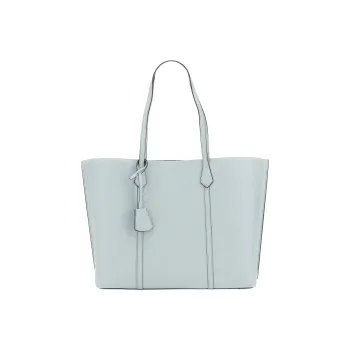 TORY BURCH Perry Leather Tote Bag, Shopping Bag, Shoulder Bag, Handbag Large Size Women's Light Blue