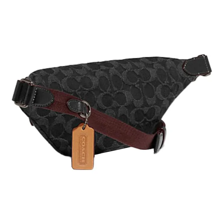 COACH Charter Fabric Shoulder Bag, Fanny Pack Tubas Men's Black-1