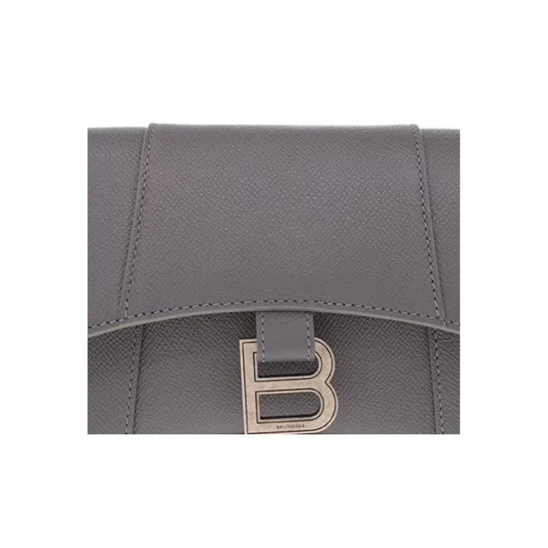 Balenciaga Downtown Cow Leather Patchwork With Sheepskin Shoulder Bag Crossbody Bag Men's Gray-3