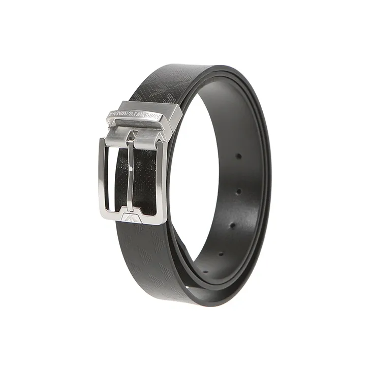 EMPORIO ARMANI Logo Engraved Buckle Belt-1