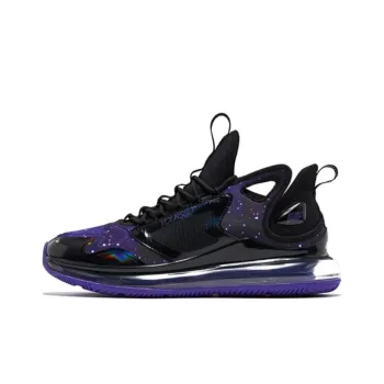QIAODAN Slip Resistant, Abrasion Resistant, Lightweight Mid Top Running Shoes Men's Black Purple