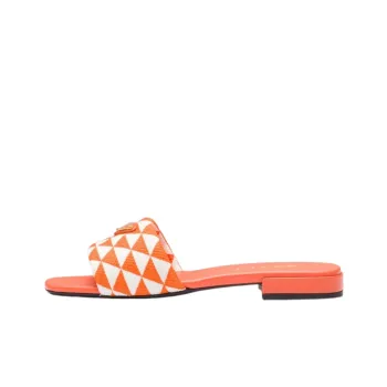PRADA Slip Resistant Stylish Sandal Women's White Orange