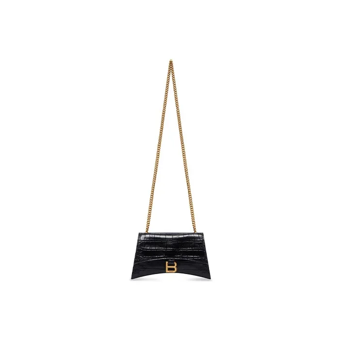Balenciaga CRUSH Cow Leather Portable Crossbody Bag, Shoulder Bag Women's Black-1