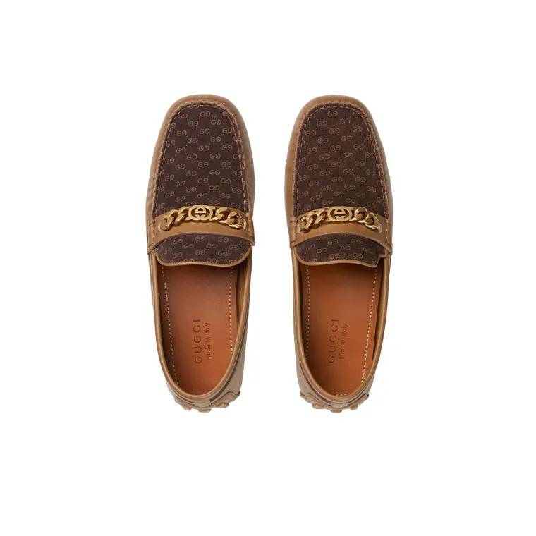 GUCCI Interlocking Casual Shoes Men's Brown-2
