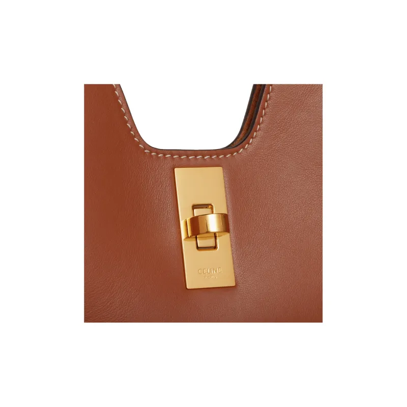 CELINE Cabas Smooth Calf Leather Tote Bag Shopping Bag Shoulder Bag Handbag Regular Women's Brown-4